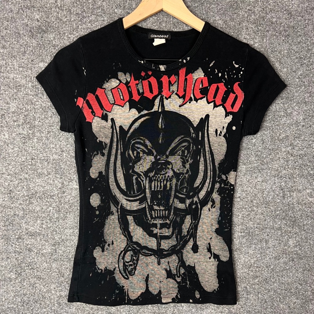 Vintage Glamhead Motorhead Graphic T-Shirt SMALL Black  Short Sleeve Rock Band